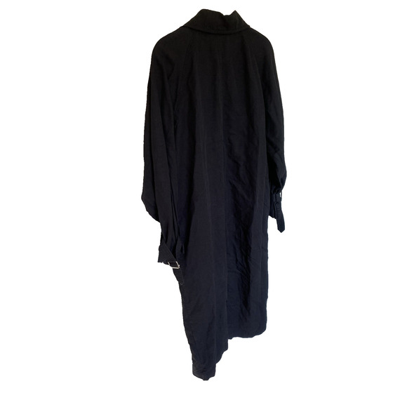 & Other Stories Women Black Trench Coat Sz 0 Linen Blend Lightweight Old Money - Picture 8 of 16